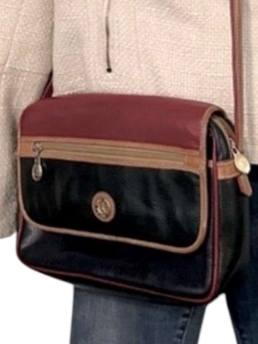 La Tour Eiffel Vintage Color Block Crossbody Bag Purse